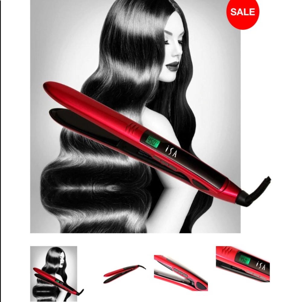 COPY - ISA Professional Digital Mirror Titanium Flate Iron NEW, opened box